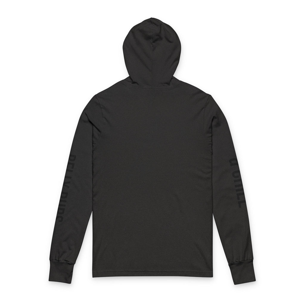 Hooded Long Sleeve Tee — "Belly Rubs & Chill" Trans Pride Lounge Top