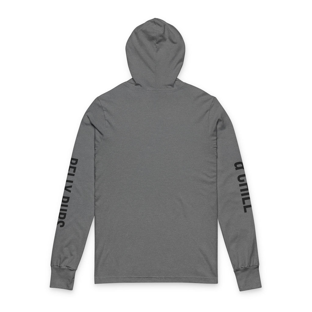 Hooded Long Sleeve Tee — "Belly Rubs & Chill" Trans Pride Lounge Top